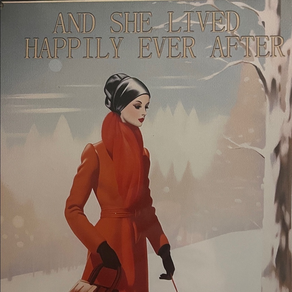 “And She Lived Happily Ever After” Vintage Style Metal Lady & Dog - Picture 3 of 5
